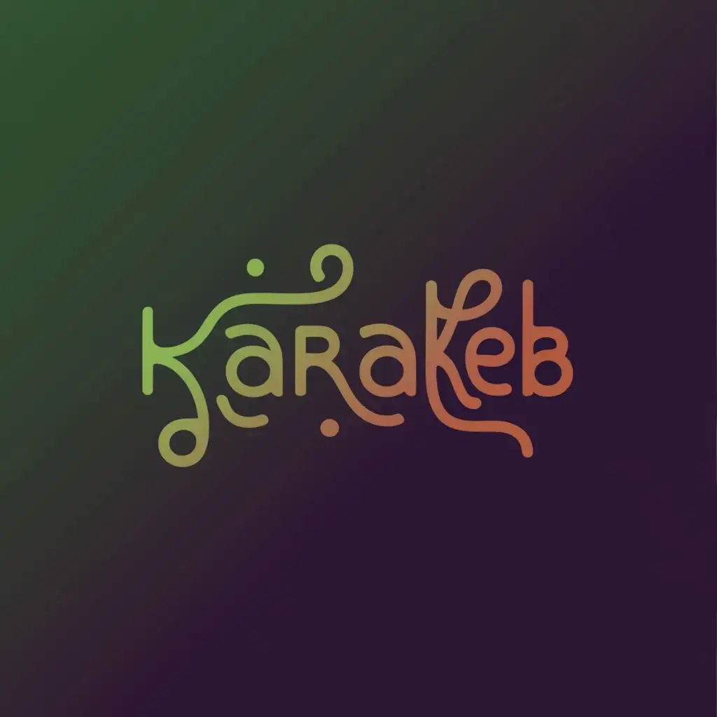 a logo design,with the text 'karakeb', main symbol:KARAKEB typo logo  for  brand .usr litter K ,complex,clear background