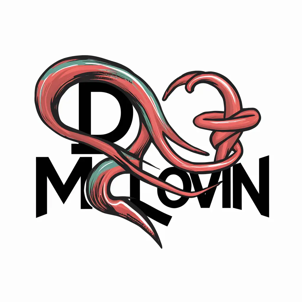 Create a logo using the letters DJ MCLOVIN, make the letters flow together with one another and the logo be unique