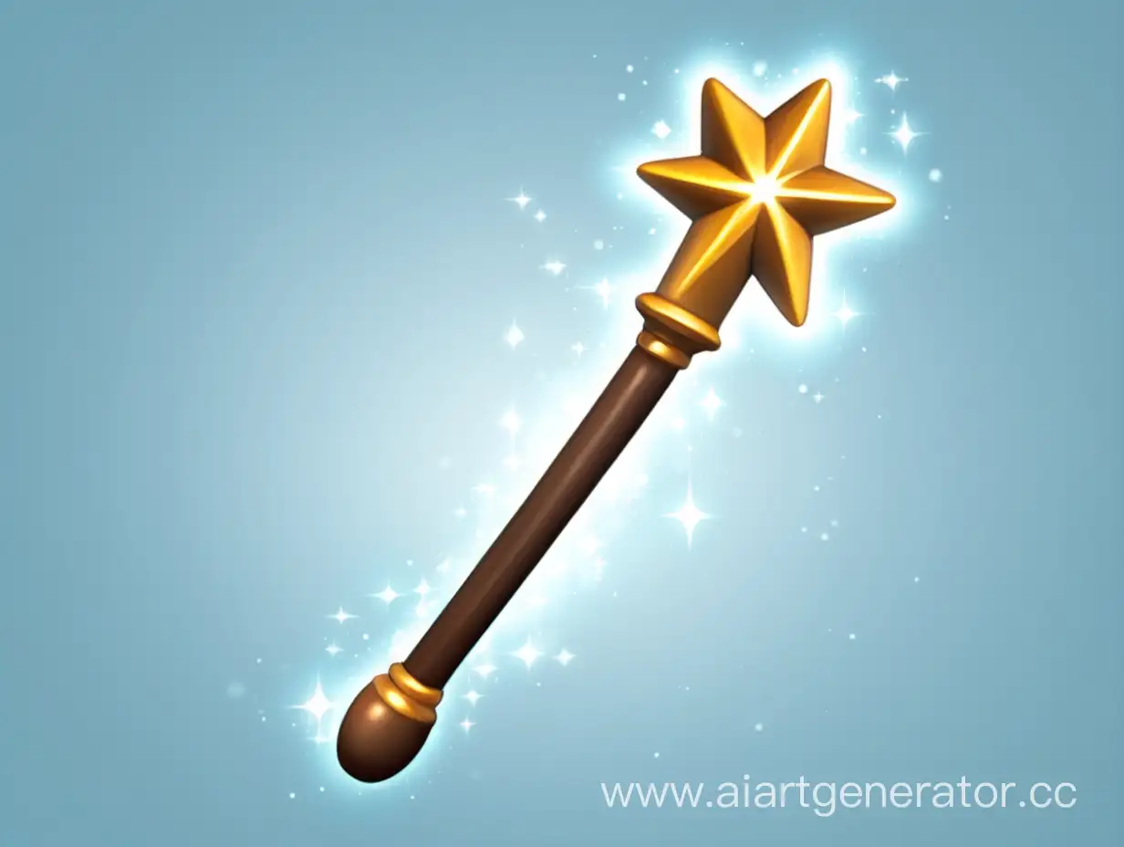 Magic Wand Icon for Roblox Game with Sparkling Effects | AI Art Generator