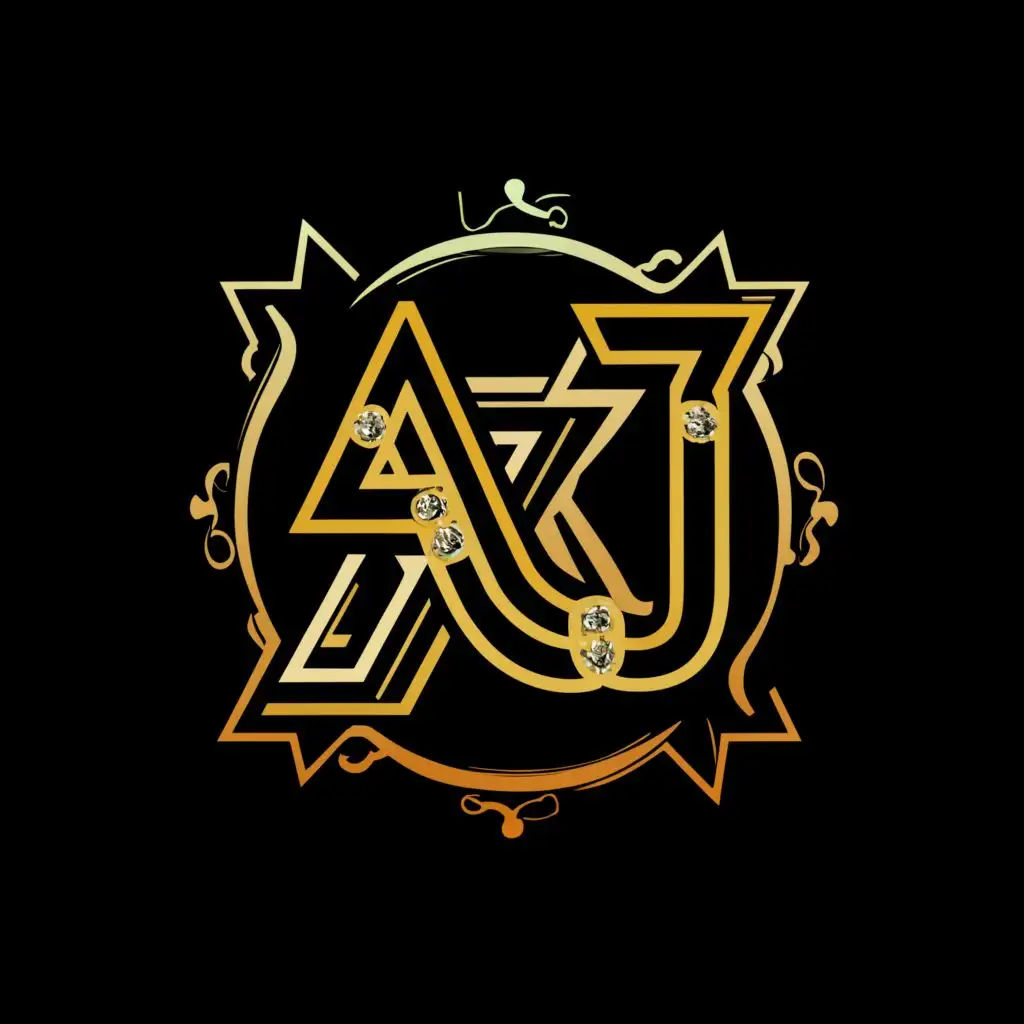 logo, jewelry, with the text "AKJ", typography