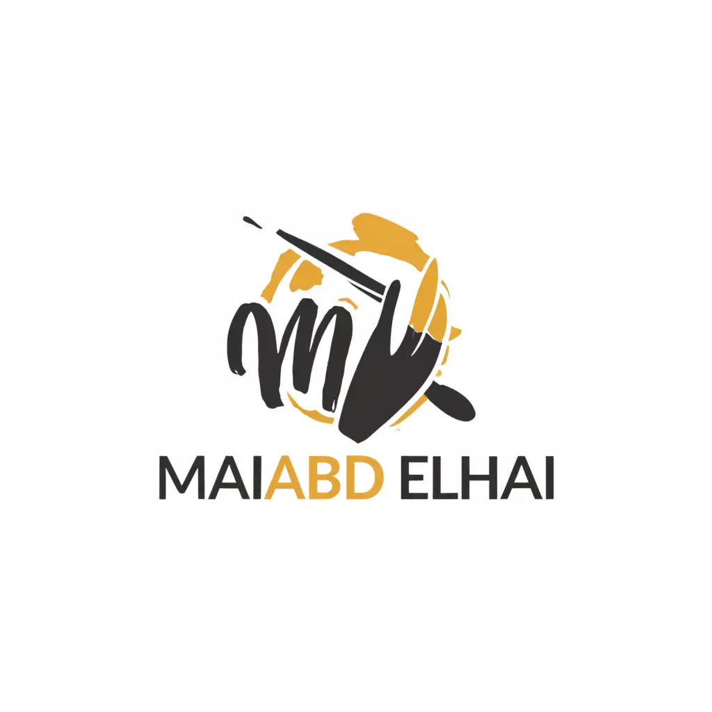 a logo design,with the text "Mai Abd ElHai", main symbol:brush hand,Moderate,clear background