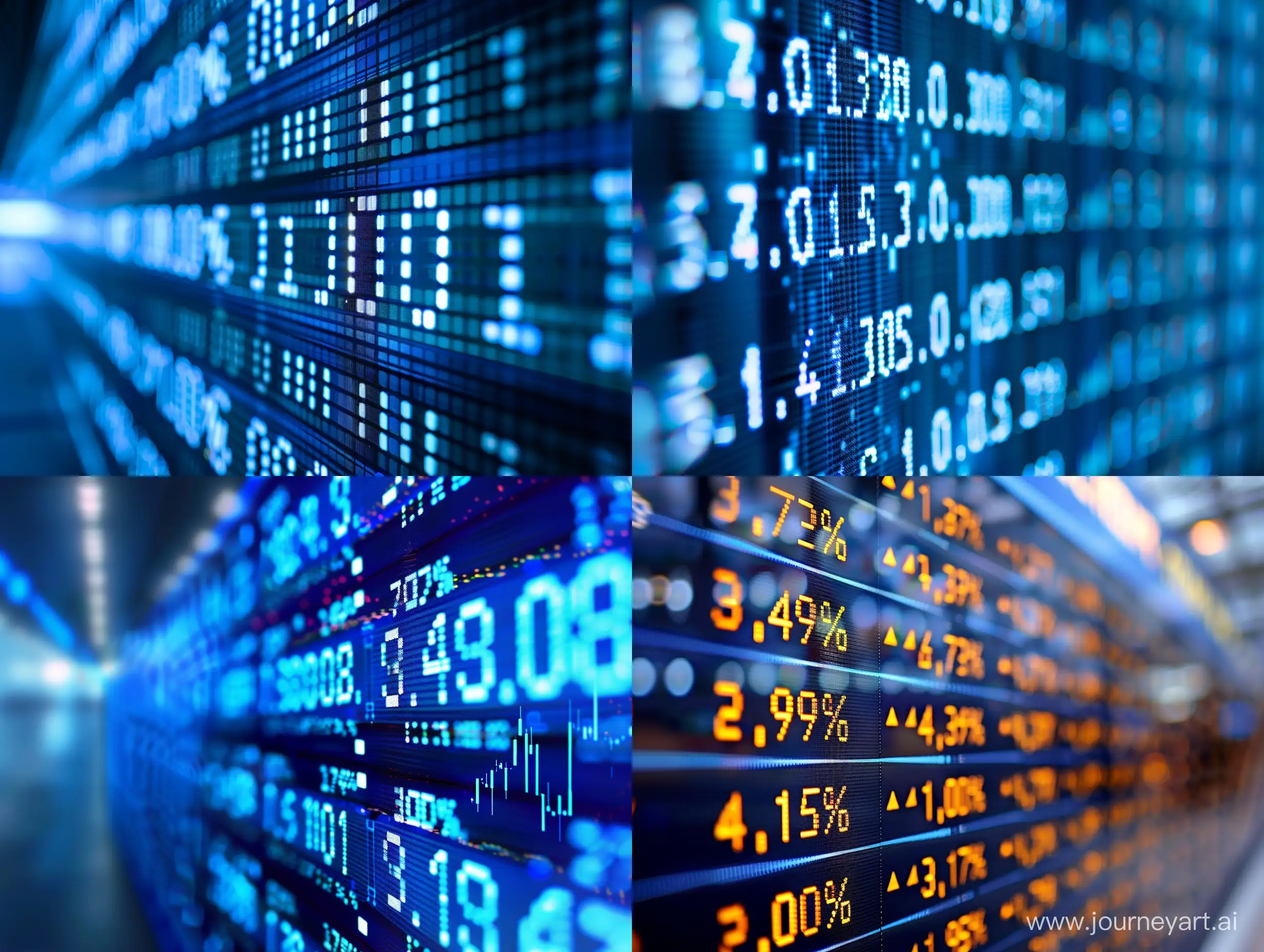 Stock market board-numbers-blue color-stock market