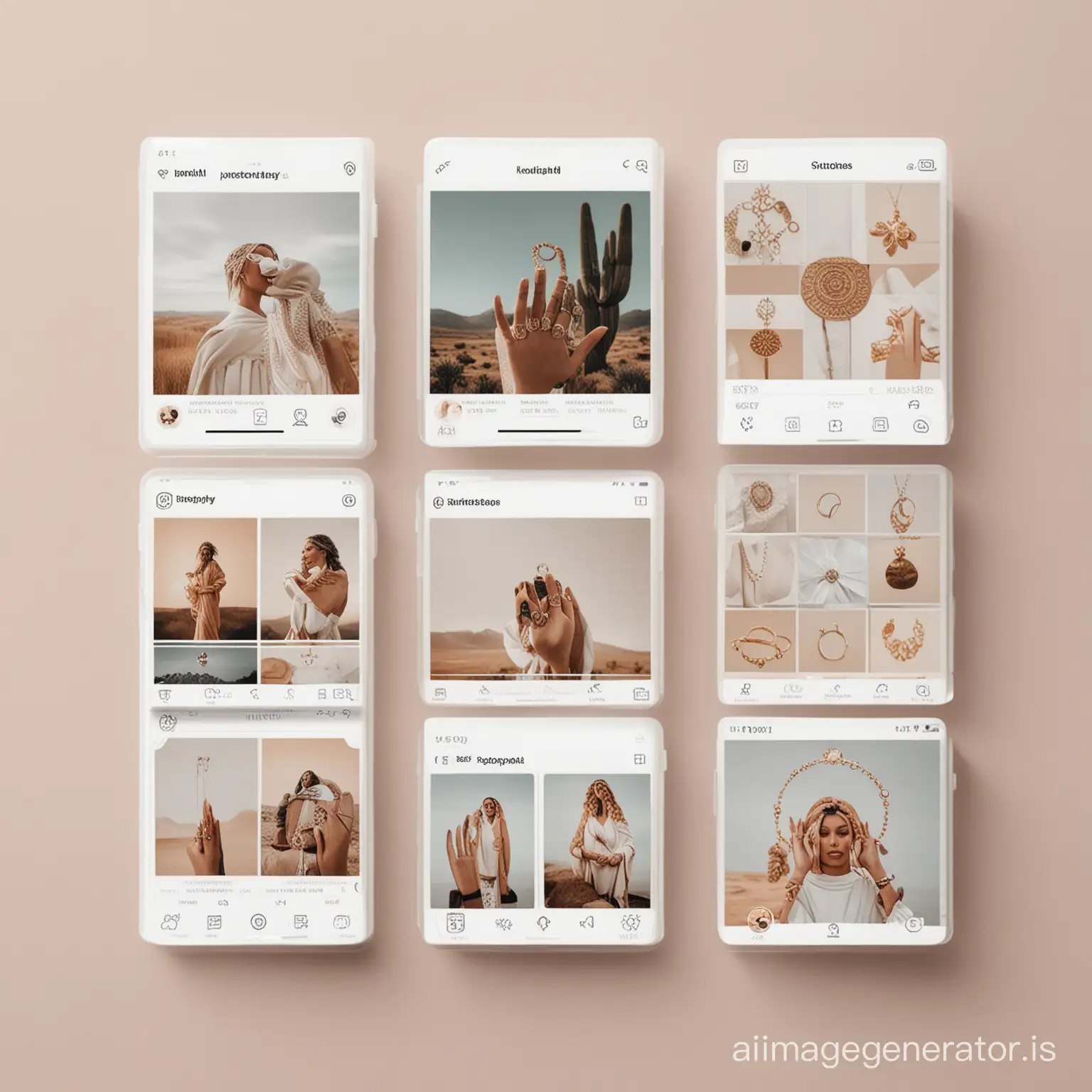  create your an instagram feed grid branding spiritual jewerly clean minimal for aura expansion