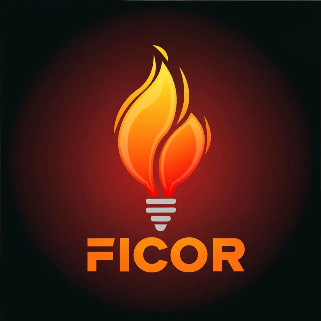 LOGO-Design-For-Ficor-Vibrant-Fire-Within-a-Light-Bulb-Emblem