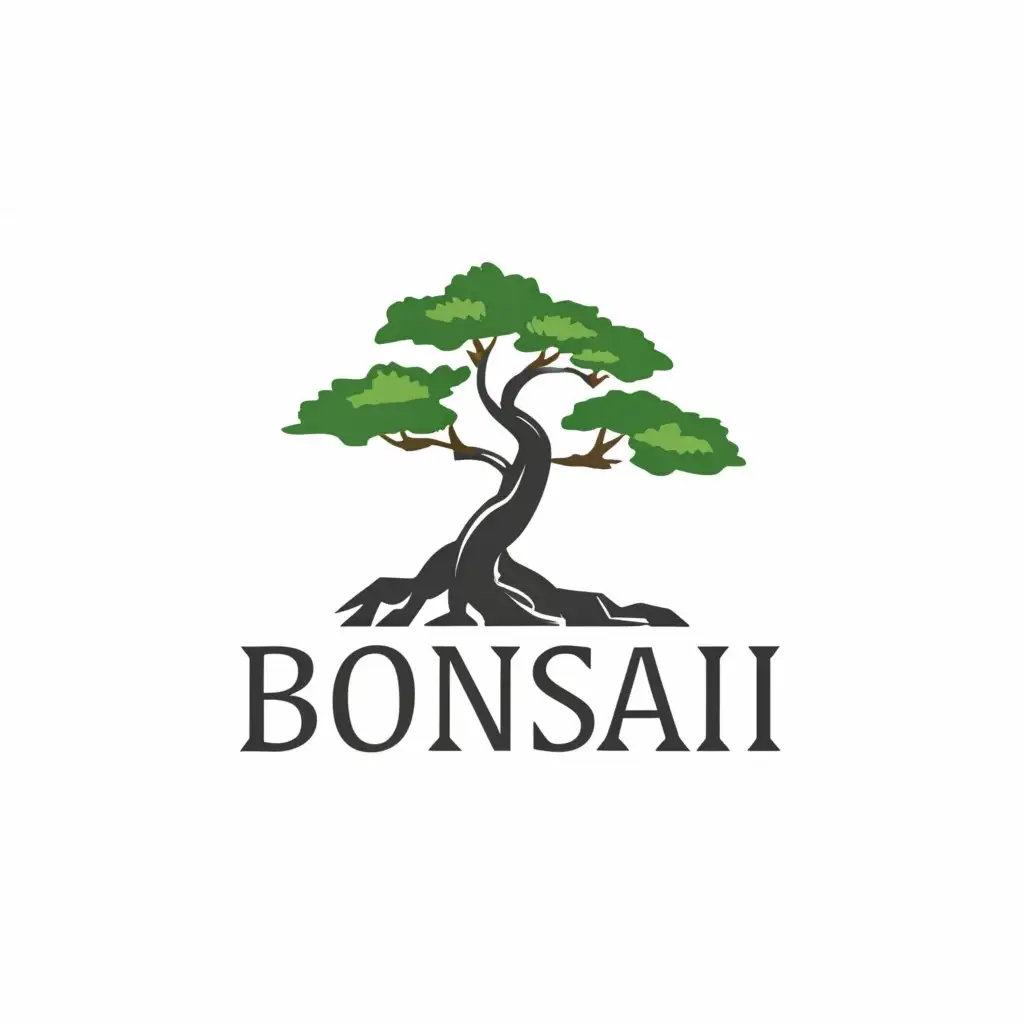 a logo design,with the text "Bonsai", main symbol:Tree,Moderate,be used in Retail industry,clear background