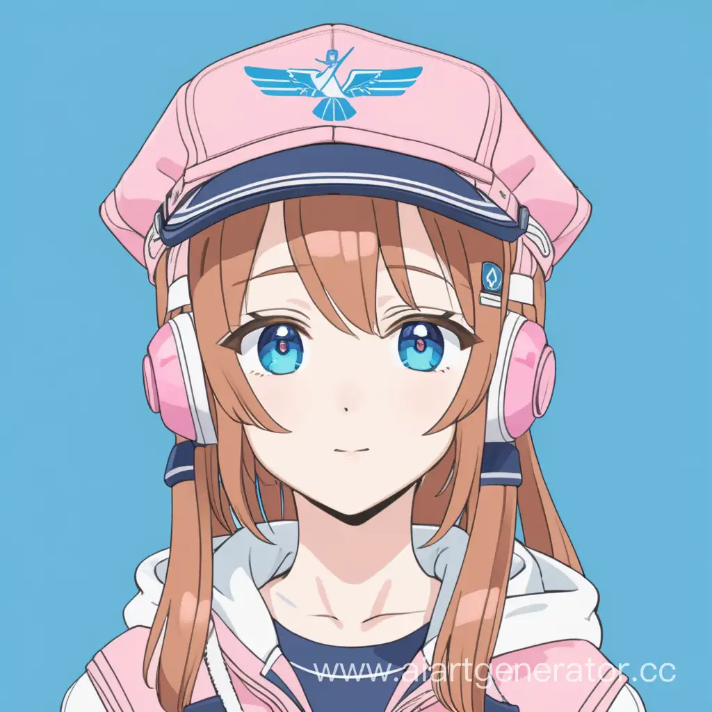 University-Anime-Girl-in-Pink-and-Blue-Cute-Pilot-Cap-Portrait