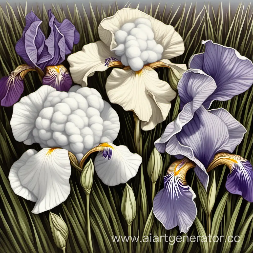 Botanical-Harmony-Cotton-and-Iris-Blooms