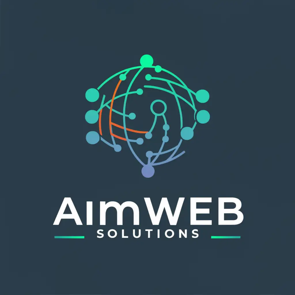 a logo design,with the text "AIM Web Solutions", main symbol:digital,Moderate,be used in Technology industry,clear background
