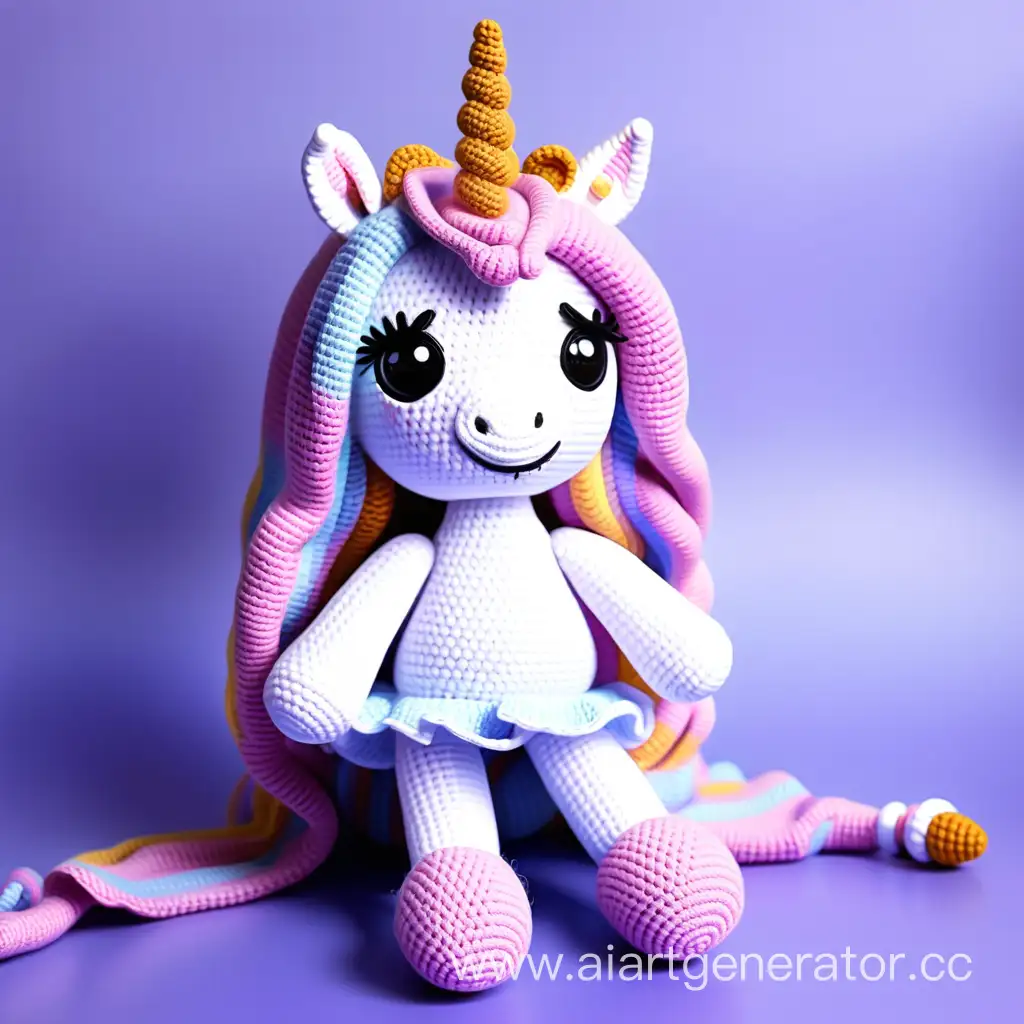 Adorable-Crocheted-Unicorn-Doll-in-Full-Height-Handcrafted-Amigurumi-Fantasy-Toy