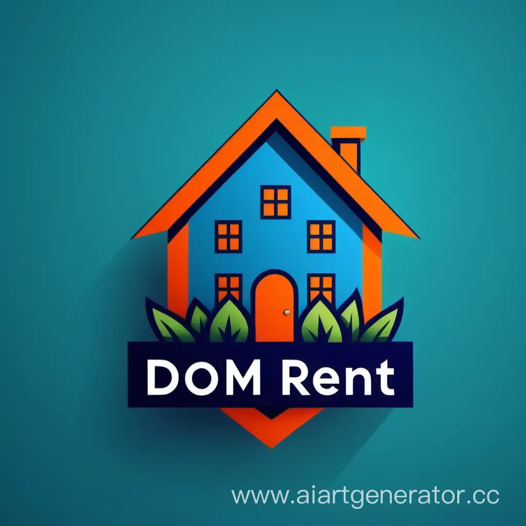 Modern-Stylized-Housing-Symbol-in-Vibrant-Colors-Dom-Rent-Moscow-Logo