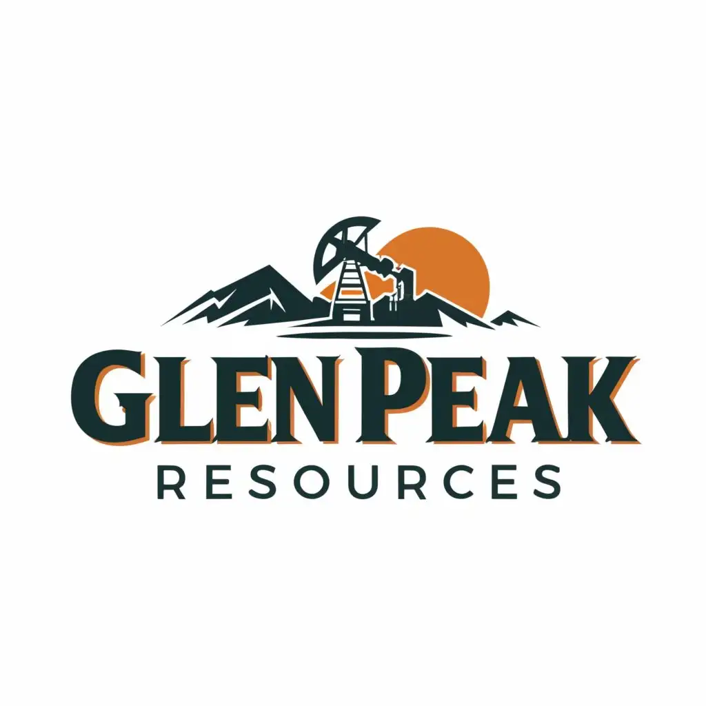 logo, oil gas , with the text "Glen Peak Resources", typography