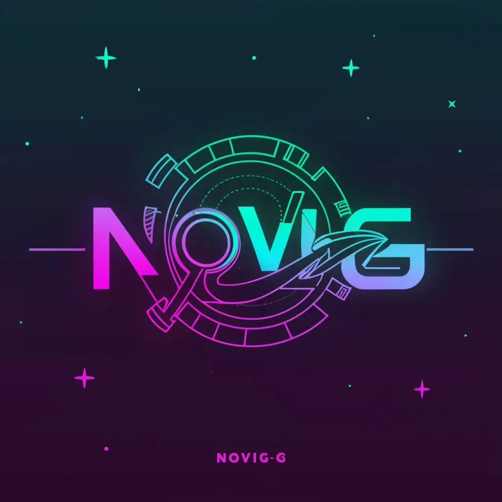 a logo design,with the text "Novi-G", main symbol:DJ With Science Fiction Style,complex,be used in Entertainment industry,clear background