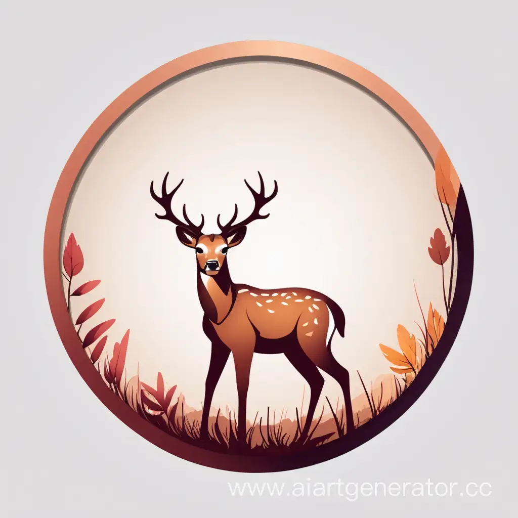 Majestic-Deer-Silhouette-in-Vibrant-Circle-Frame