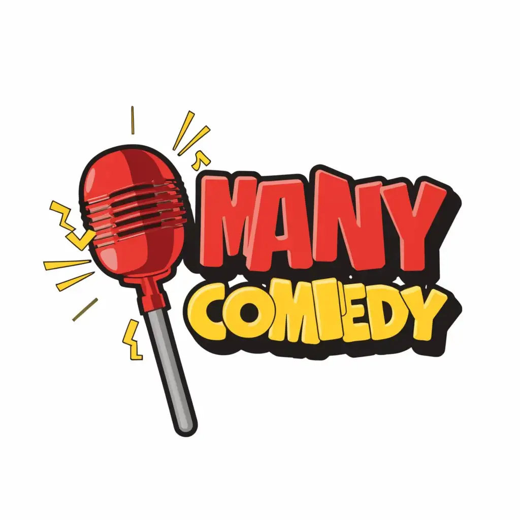 a logo design,with the text "MAINEY COMEDY", main symbol:RED AND YELLOW THEMED STAND UP COMEDY,Moderate,be used in Entertainment industry,clear background