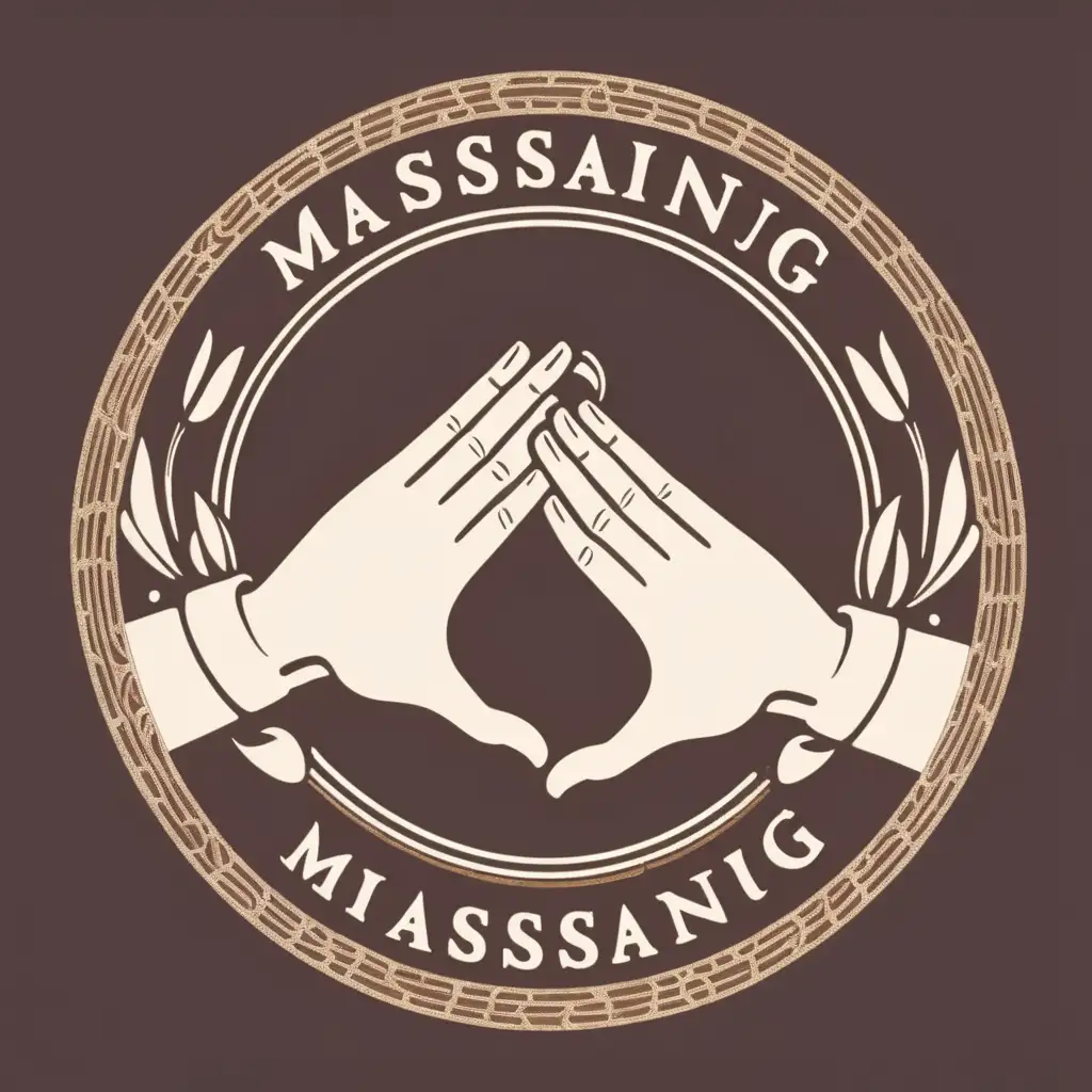 VintageStyle Hands Massage Logo Design