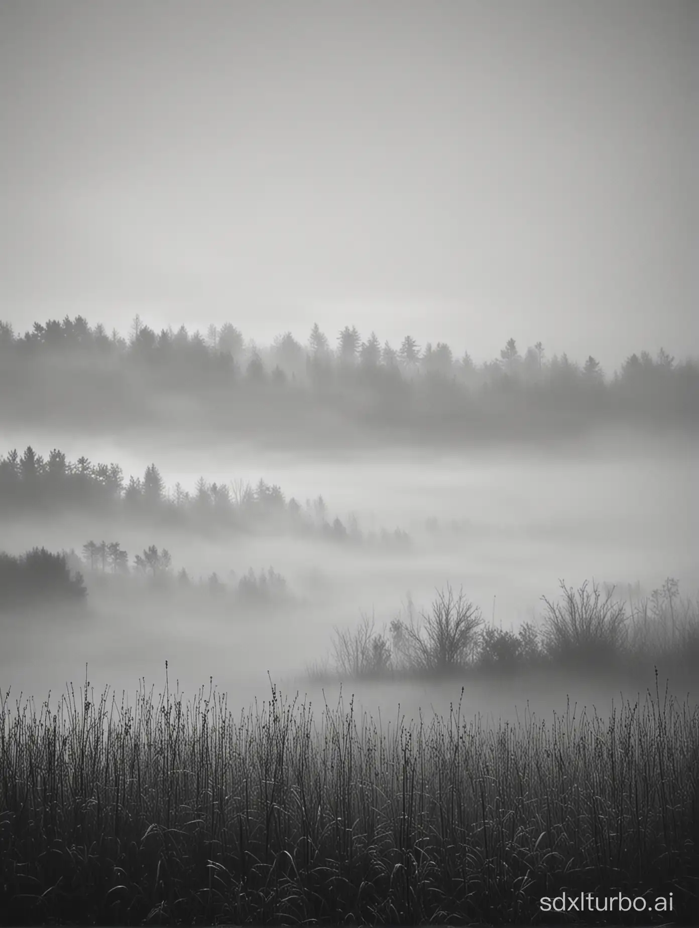 fog on a monochrome background