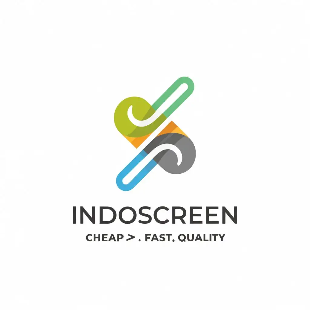 a logo design,with the text "INDOSCREEN", main symbol:Cheap, Fast, Quality,Minimalistic,be used in Retail industry,clear background