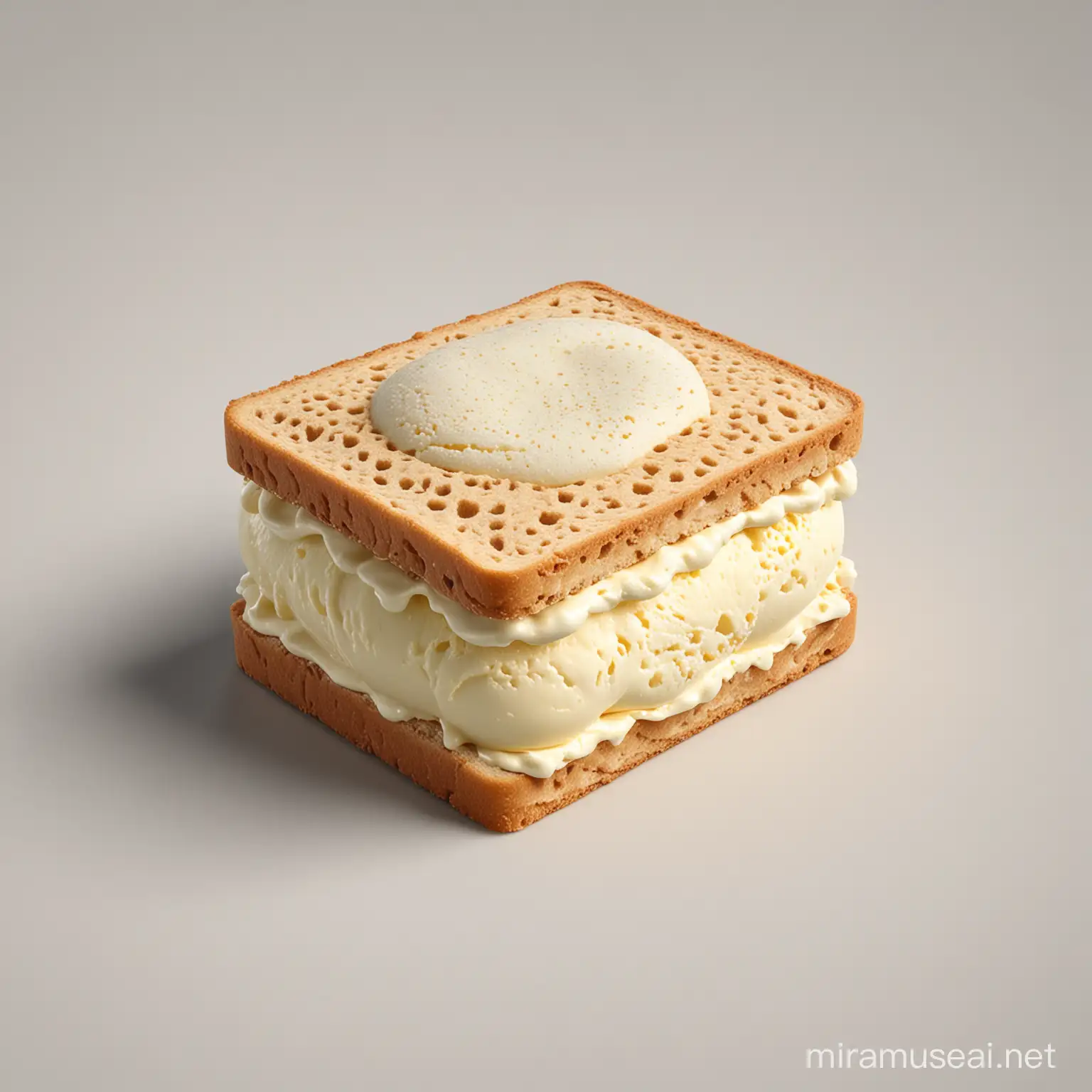  Vanilla ice cream sandwich png with AI generated. Free PNG
