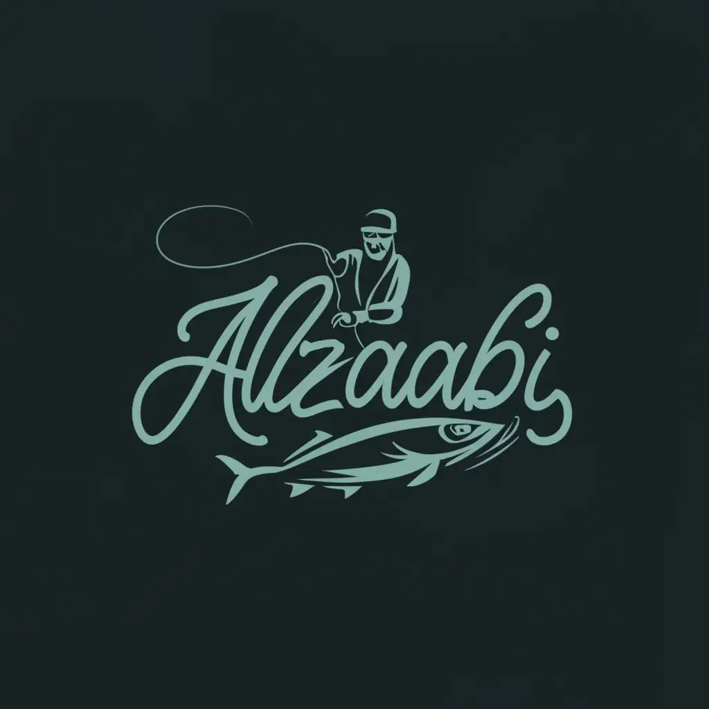 a logo design,with the text "ALZAABI", main symbol:deep sea Fishing ,complex,clear background