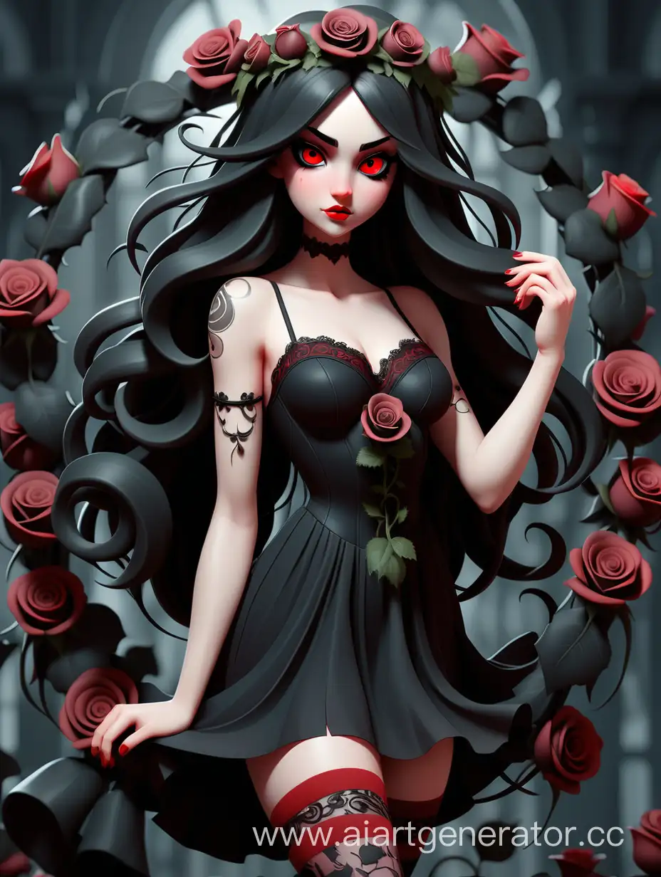 Goddess-of-Black-Roses-Elegant-Portrait-of-a-Kind-and-Tender-Figure