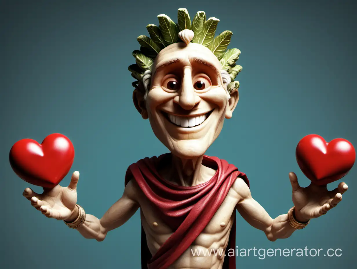 Smiling-Caesar-Gesturing-Heart-Sign