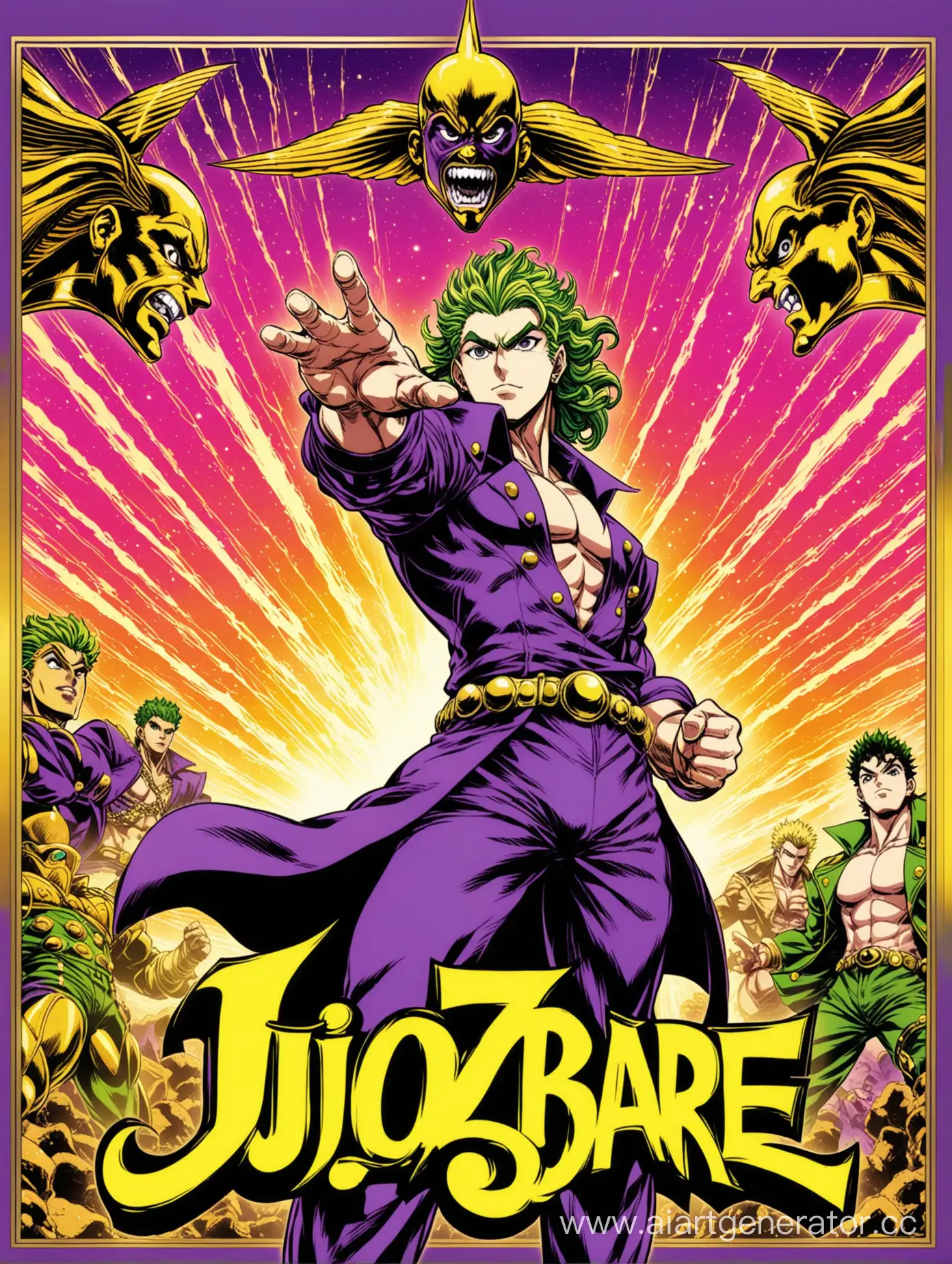 the cover for poster about "JOJO Bizarre adventures" with Dio Brando on it