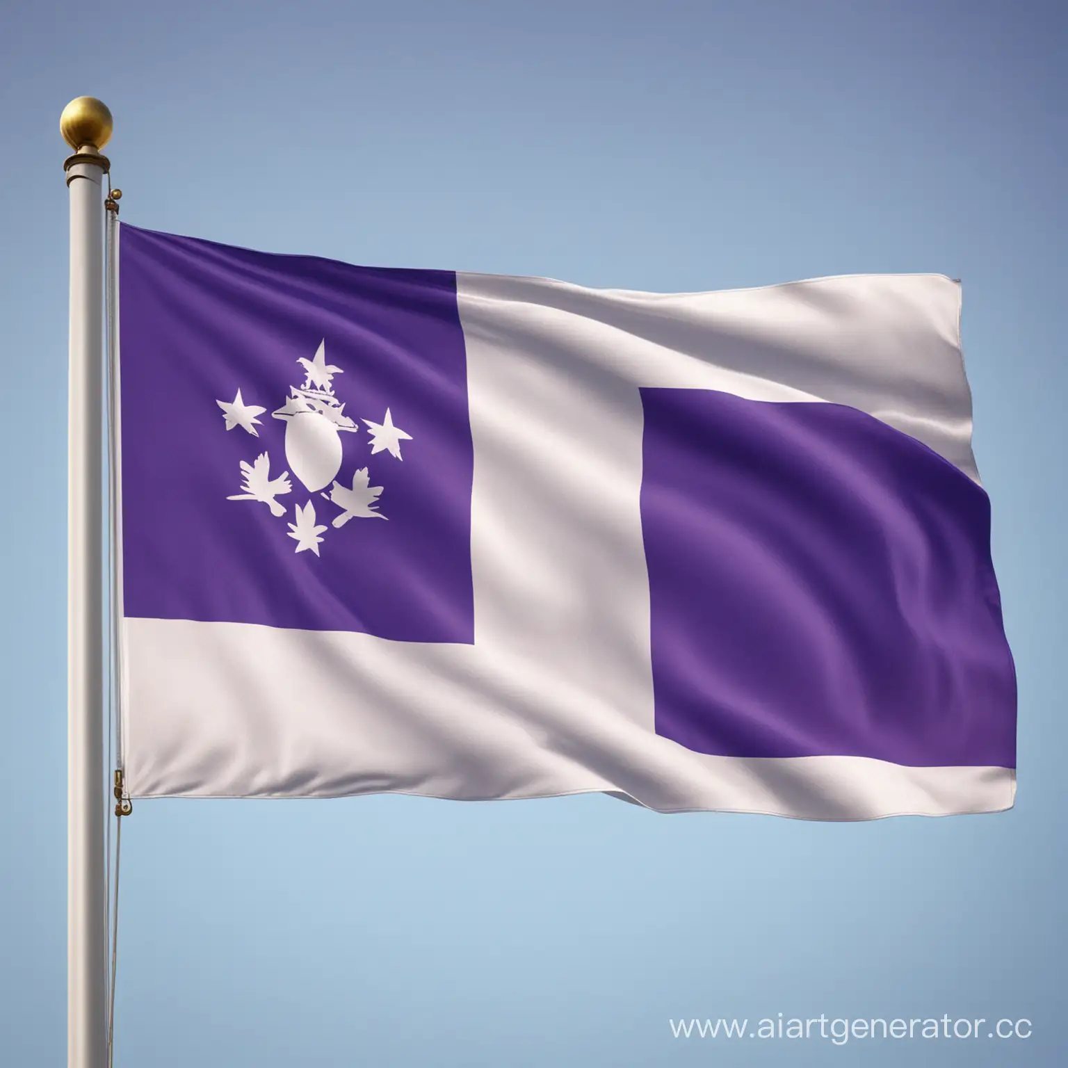 State-Flag-with-White-Blue-and-Purple-Colors