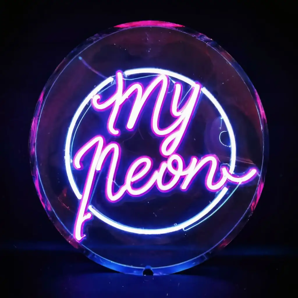logo, Logo on should be on Acrylic, with the text "My Neon", typography, be used in Entertainment industry