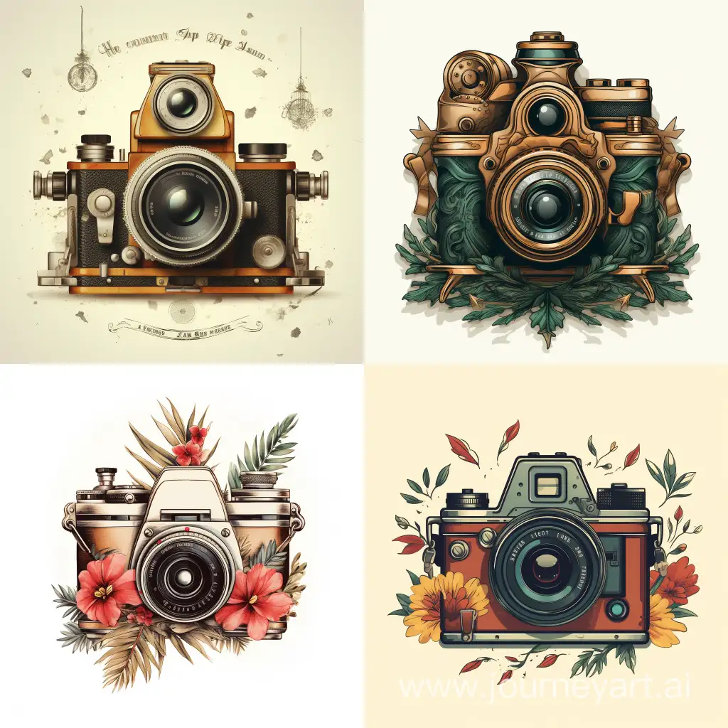 Cheerful-New-Year-Celebration-Poster-with-Vintage-Camera