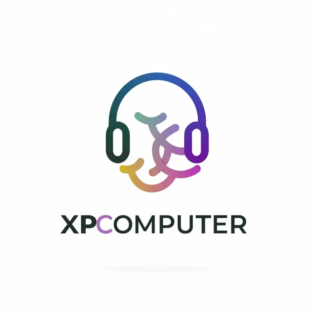 a logo design,with the text "XP Computer", main symbol:Headphone,Moderate,be used in Technology industry,clear background