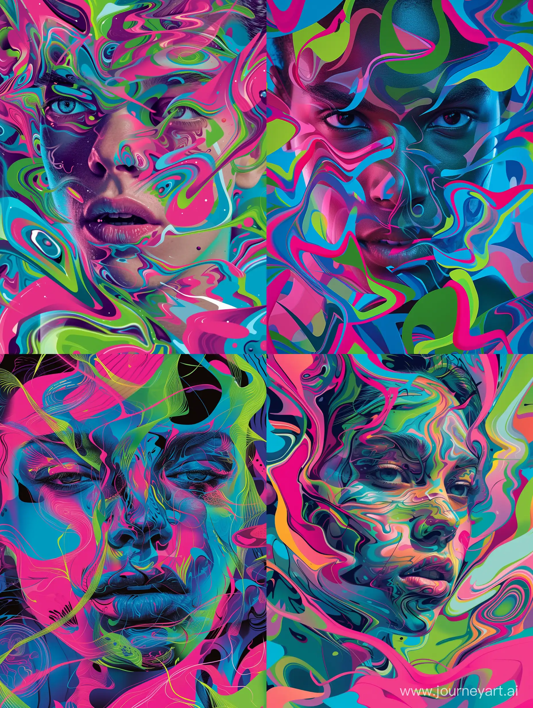 Expressive-Portrait-with-Bold-Abstract-Design-in-Neon-Hues
