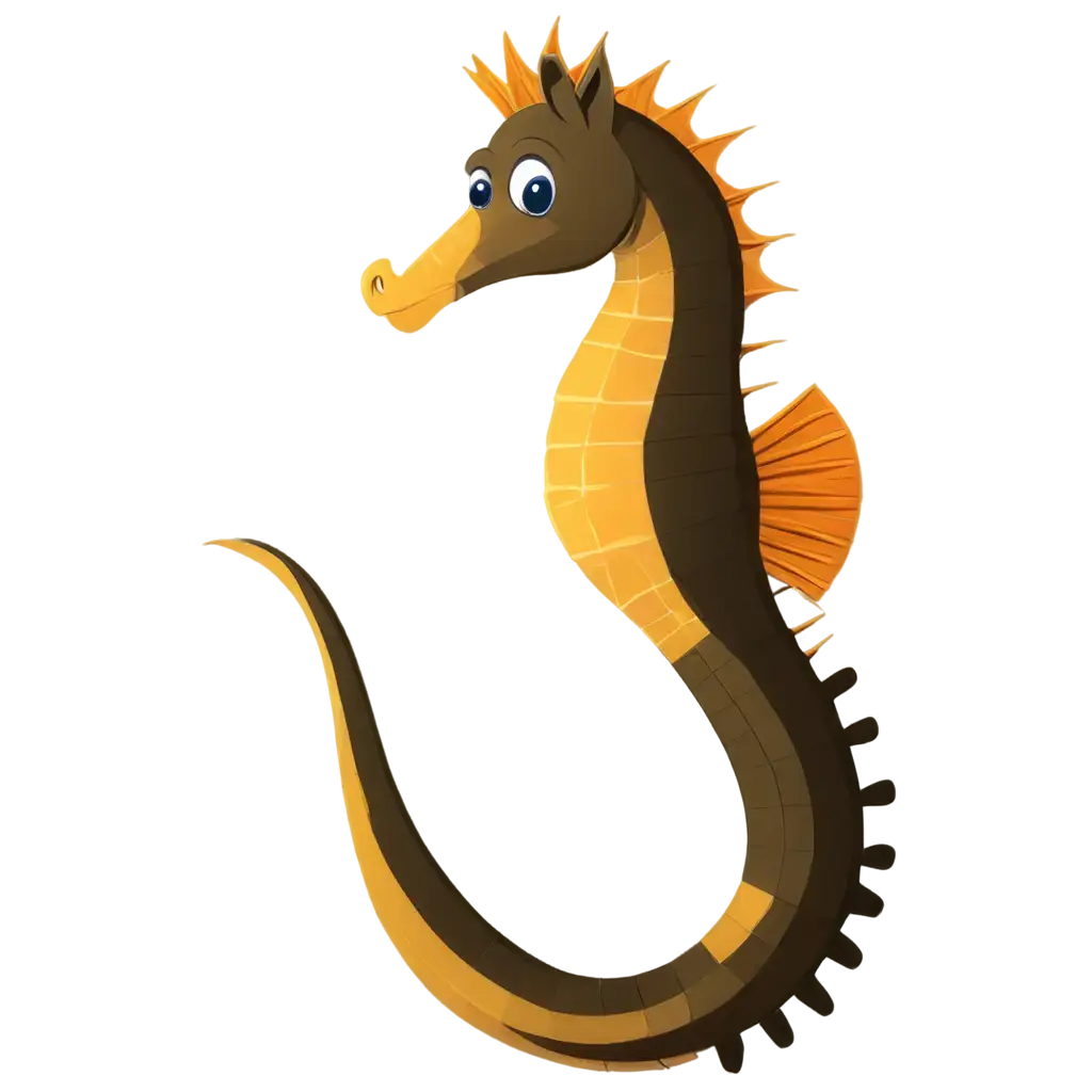 Cartoon-Style-Sea-Horse-PNG-Image-with-Shadow-Create-a-Playful-Ocean-Scene