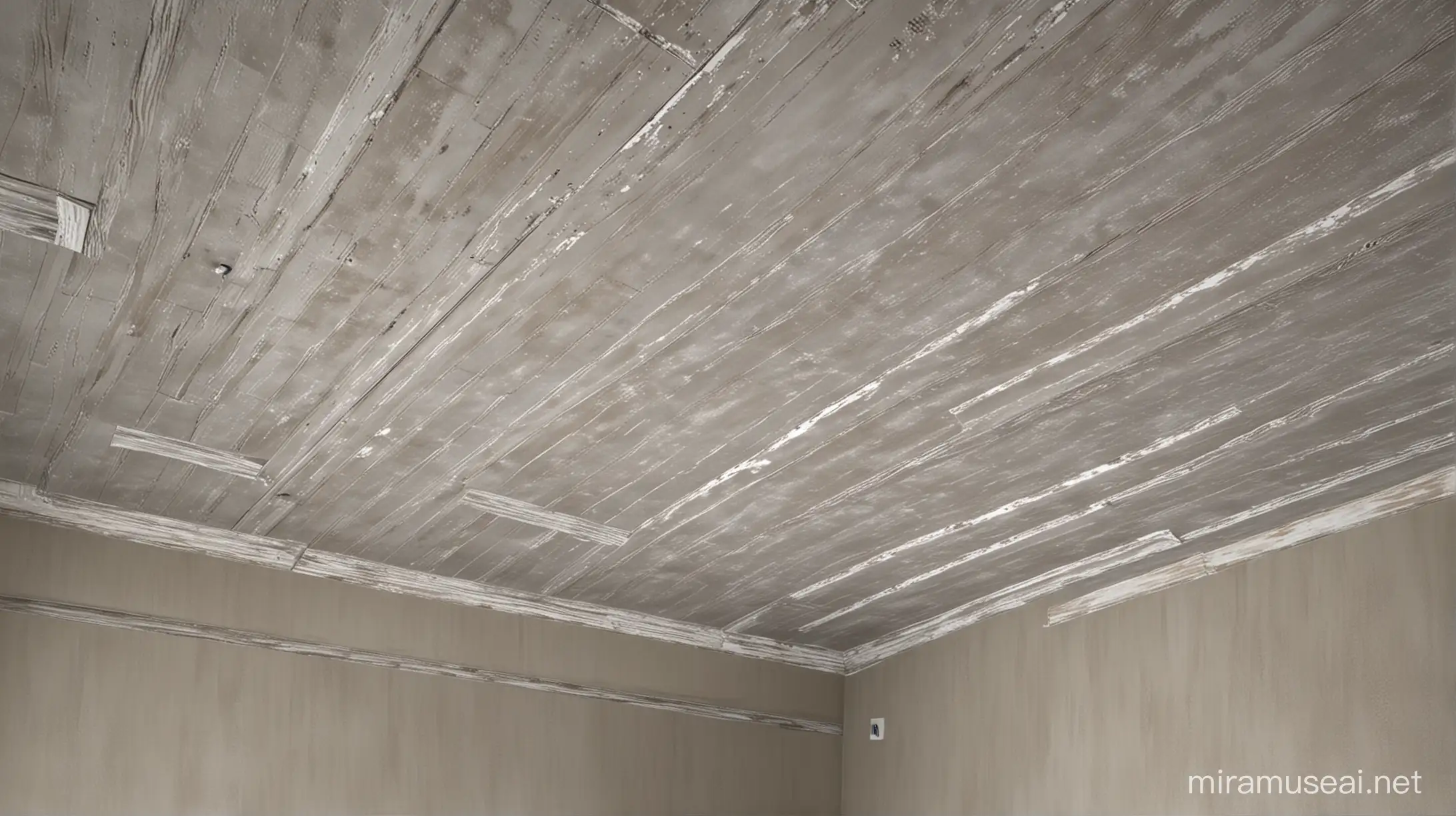 Génère une image 3D réaliste d'un plafond avec une résolution de 1920x1080 pixels. Assure-toi d'inclure les éléments suivants :  Disposition du plafond : Recrée un plafond typique avec des proportions réalistes, prenant en compte la hauteur, la forme et la texture du plafond. Assure-toi que le plafond est bien positionné dans l'espace de la pièce. Texture et matériaux : Choisis des textures appropriées pour représenter le matériau du plafond, telles que du plâtre, du bois, du métal ou du béton. Veille à ce que les détails des textures soient nets et réalistes, en tenant compte de l'aspect vieilli ou neuf du plafond. Éclairage et ombres : Utilise un éclairage réaliste pour illuminer le plafond et créer des ombres naturelles. Assure-toi que l'éclairage met en valeur la texture et les détails du plafond, tout en créant une ambiance réaliste dans la pièce. Détails du plafond : Ajoute des détails réalistes tels que des luminaires, des corniches, des poutres ou d'autres éléments décoratifs présents sur le plafond. Veille à ce que ces éléments contribuent à l'authenticité de la scène. Perspective et composition : Choisis une perspective qui met en valeur le plafond de manière équilibrée et attrayante. Veille à ce que la composition de l'image soit bien équilibrée, en mettant en valeur les détails et la texture du plafond. Assure-toi que l'image générée représente de manière réaliste un plafond, en capturant les détails de la texture, de l'éclairage et de la composition. La résolution de l'image doit être de 1920x1080 pixels.