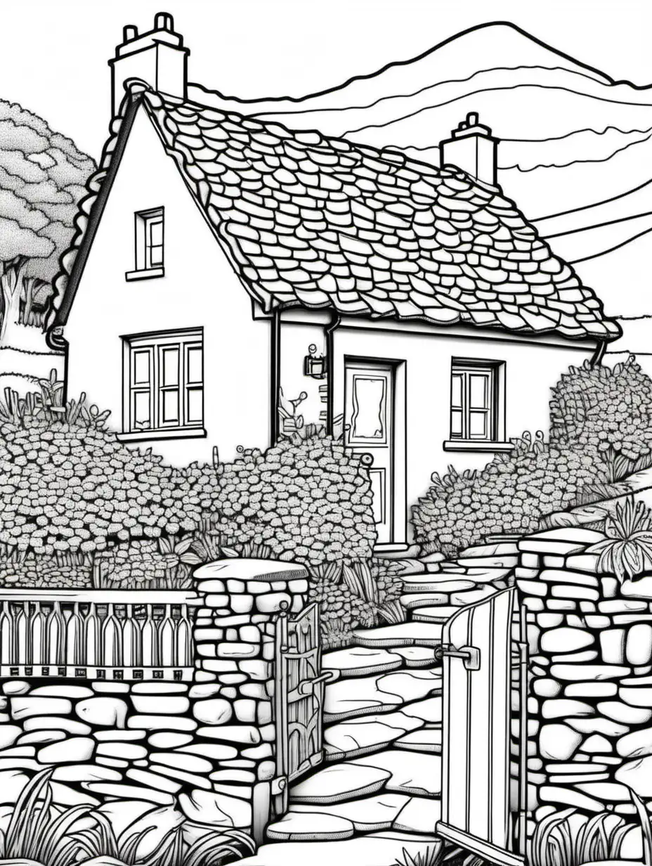 Enchanting Irish Cottage Coloring Page