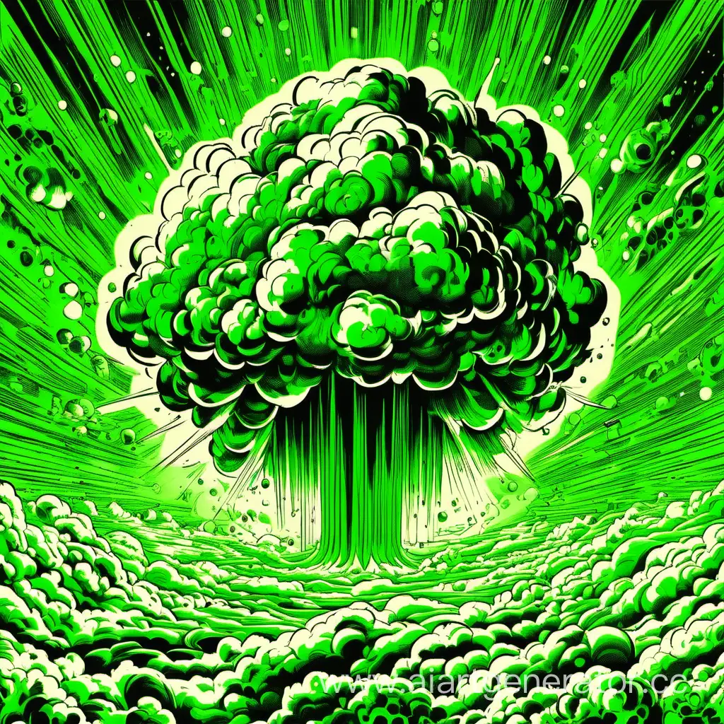 Vibrant-Green-Atomic-Explosion-Art