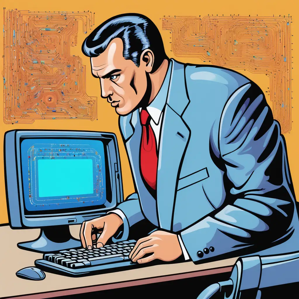 Colored image: Quiz: Confidential or public information on man computer?