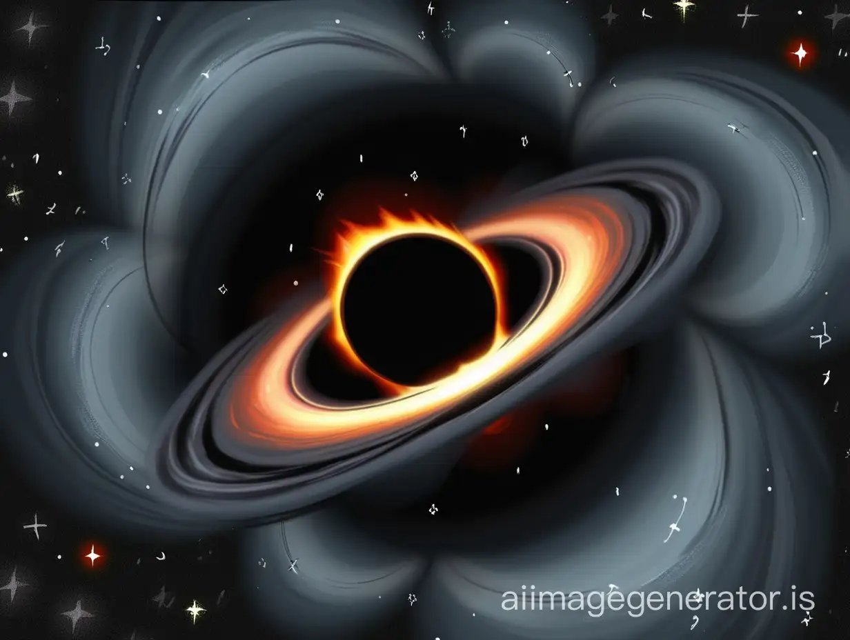 Eerie-Black-Hole-Surrounded-by-Glowing-Stars