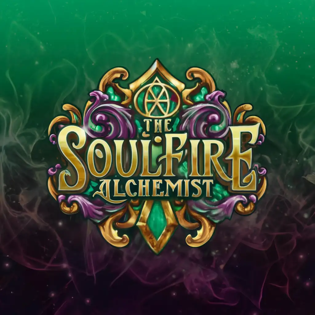 LOGO-Design-for-The-Soulfire-Alchemist-Dynamic-Teal-Gold-and-Purple-Imagery-with-Subtle-Alchemical-References