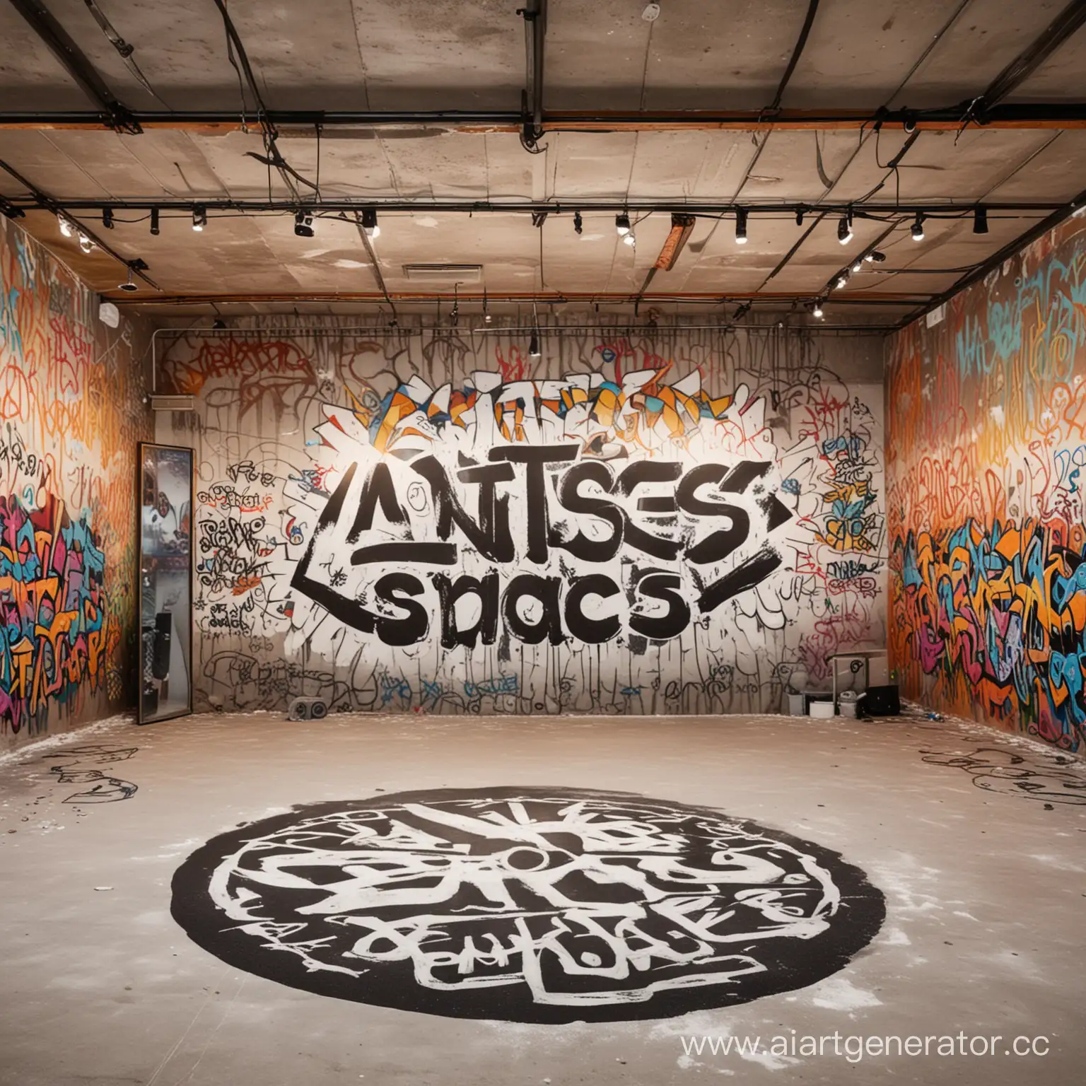 Логотип антистресс-пространства с соляной  комнатой отдыха, комнатой разрушений, залом для граффити 
