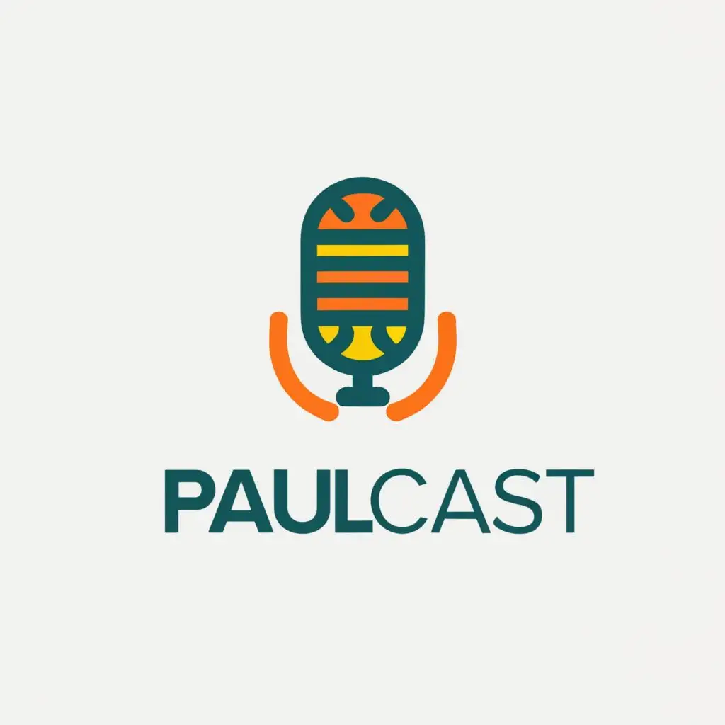 a logo design,with the text "PaulCast", main symbol:the logo should be applicable to a podcast logo,Moderate,clear background