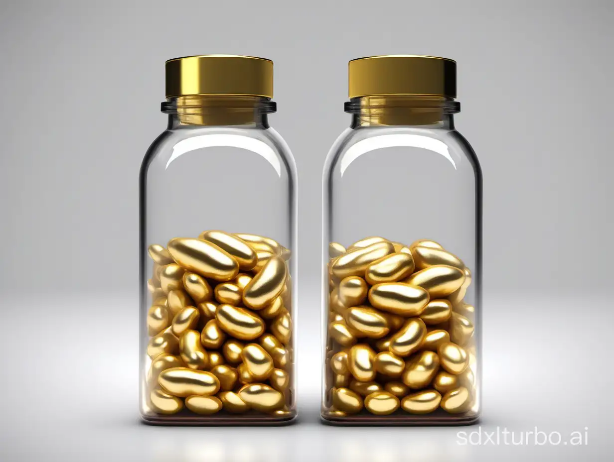 gold bean in bottle