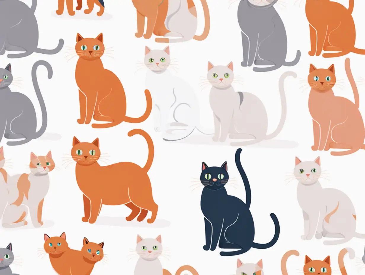 cat illustration on a white background