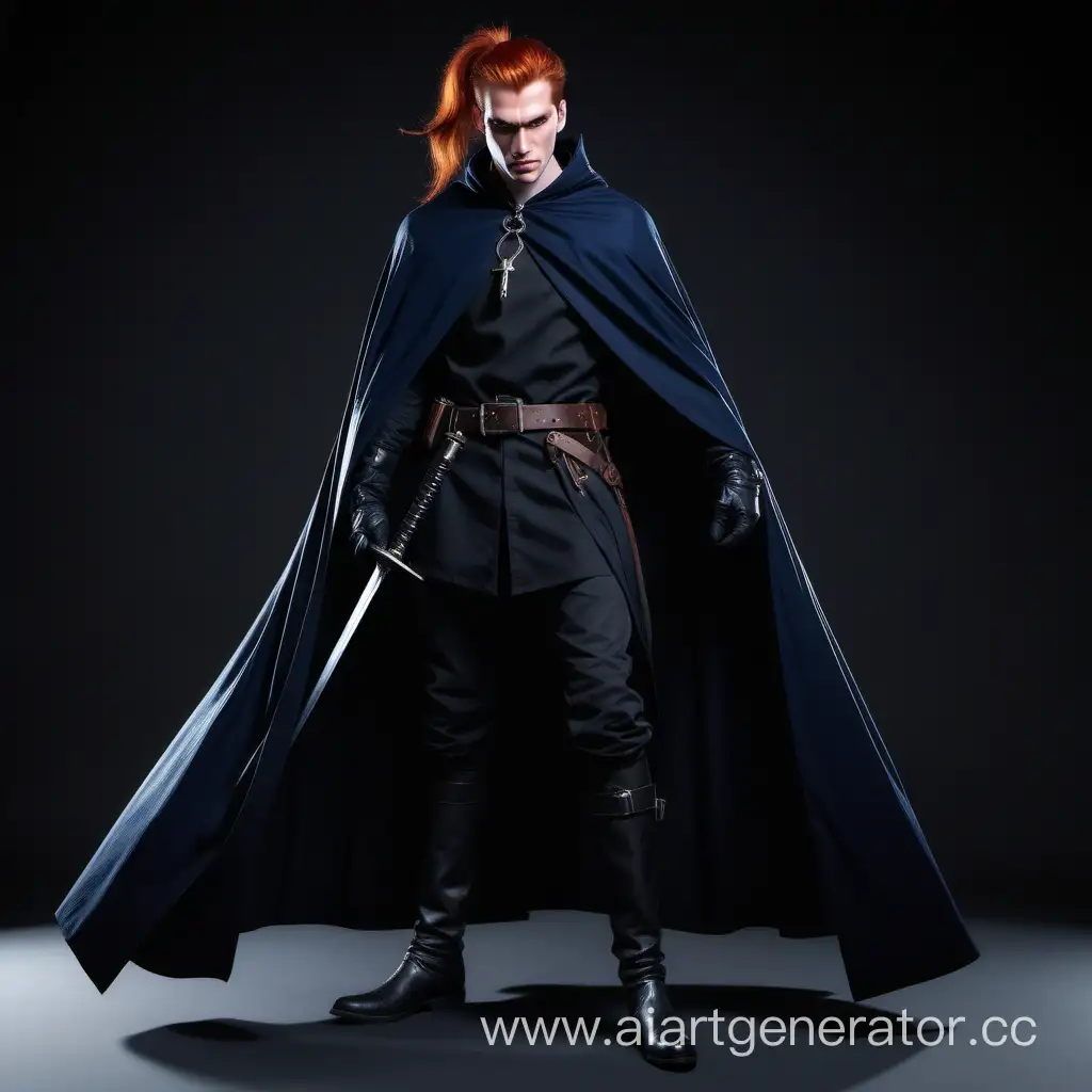 Mysterious-RedHaired-Swordsman-in-Dark-Attire-with-Elongated-Face
