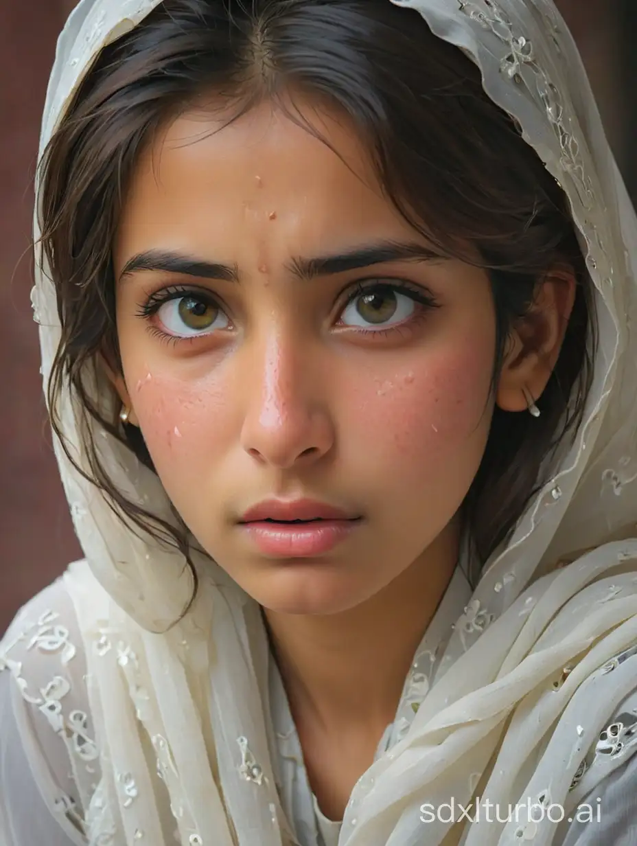 Pakistani girl with tear's