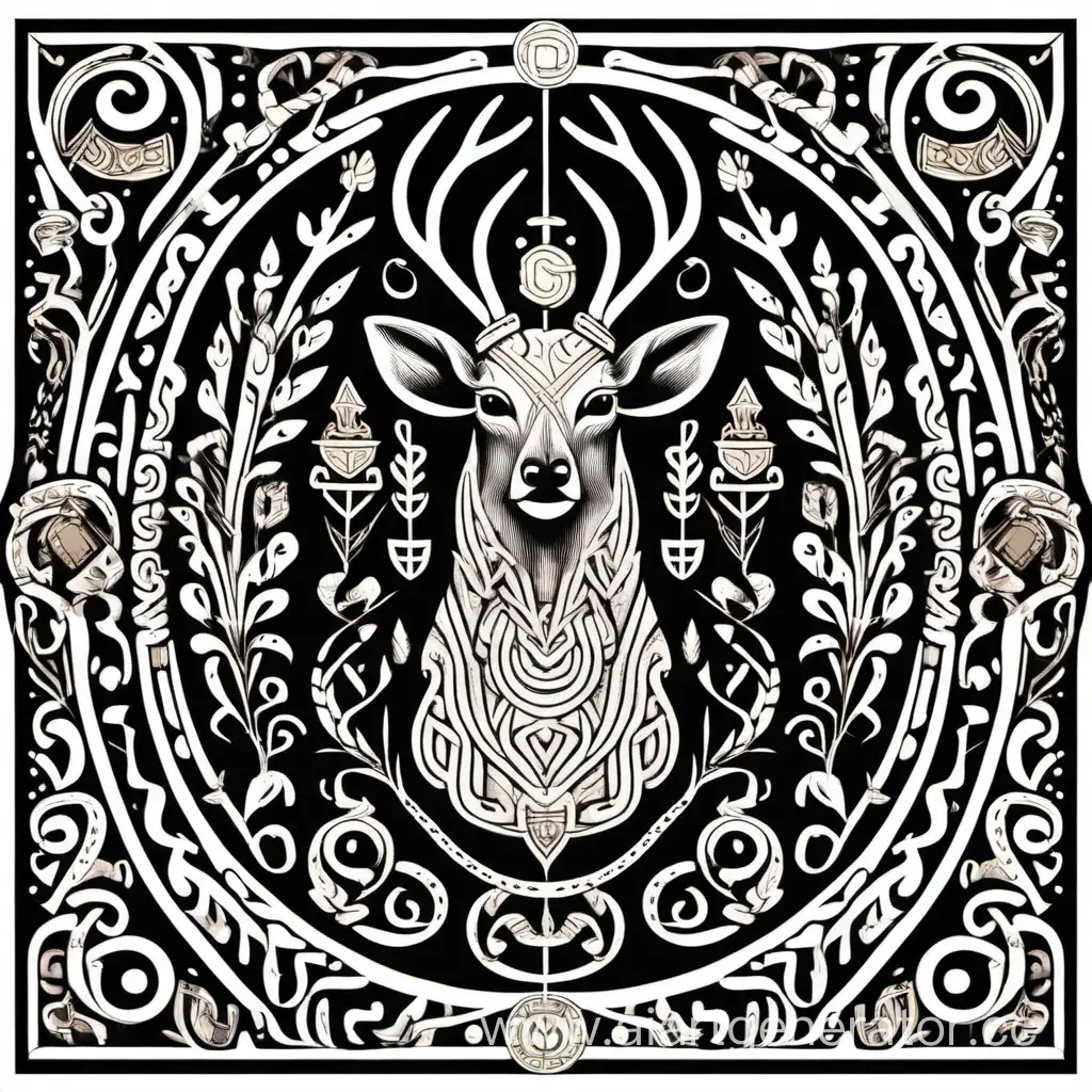 Scandinavian-Coat-of-Arms-with-Viking-Deer-Pattern