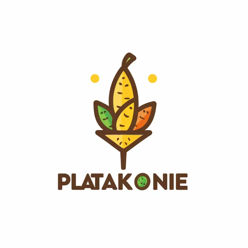 a logo design,with the text "platakone", main symbol:a plantain in a cone,Moderate,clear background