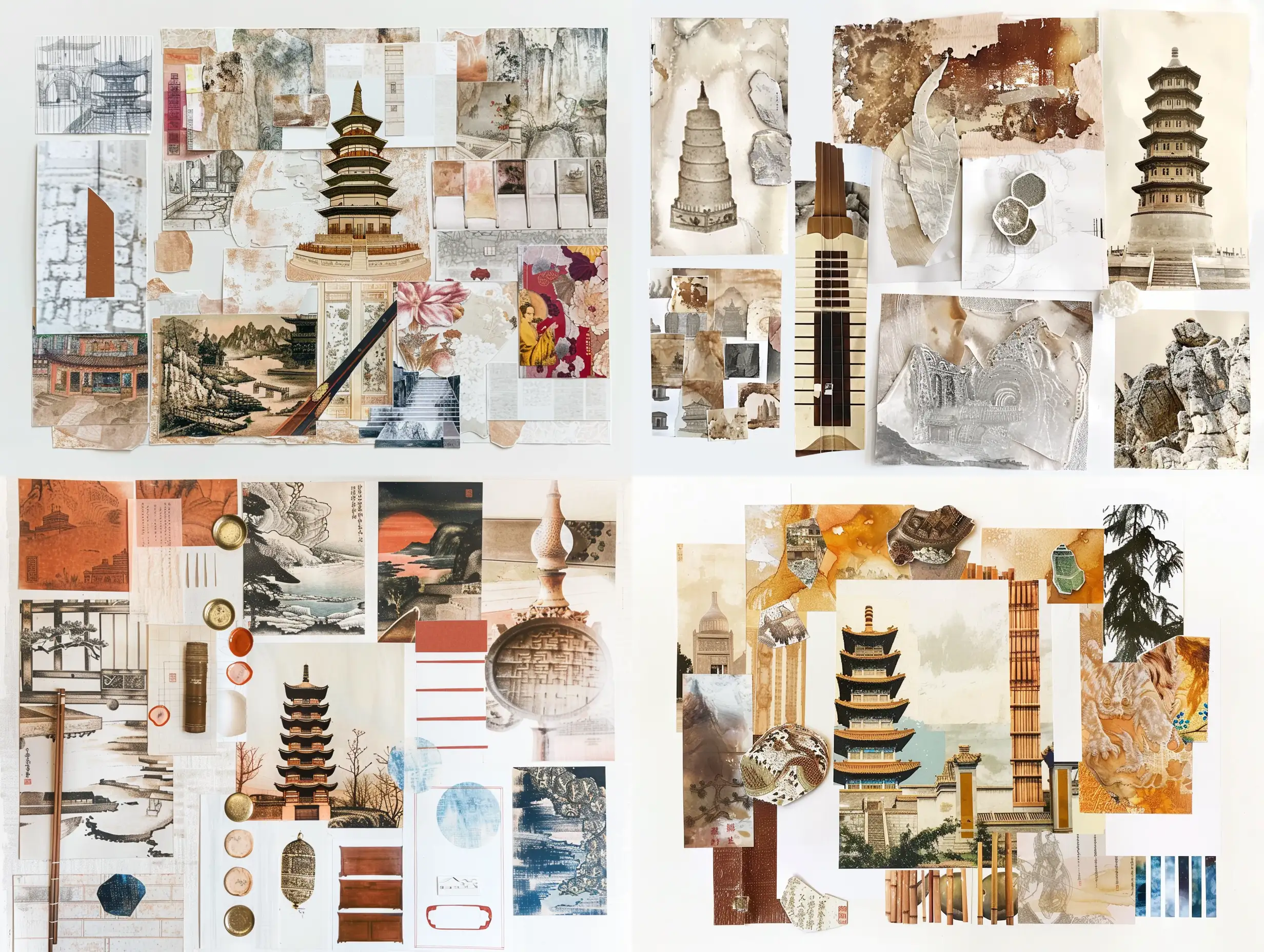 Tang-Dynasty-Pipa-Collage-Art-Giant-Wild-Goose-Pagoda-Inspiration