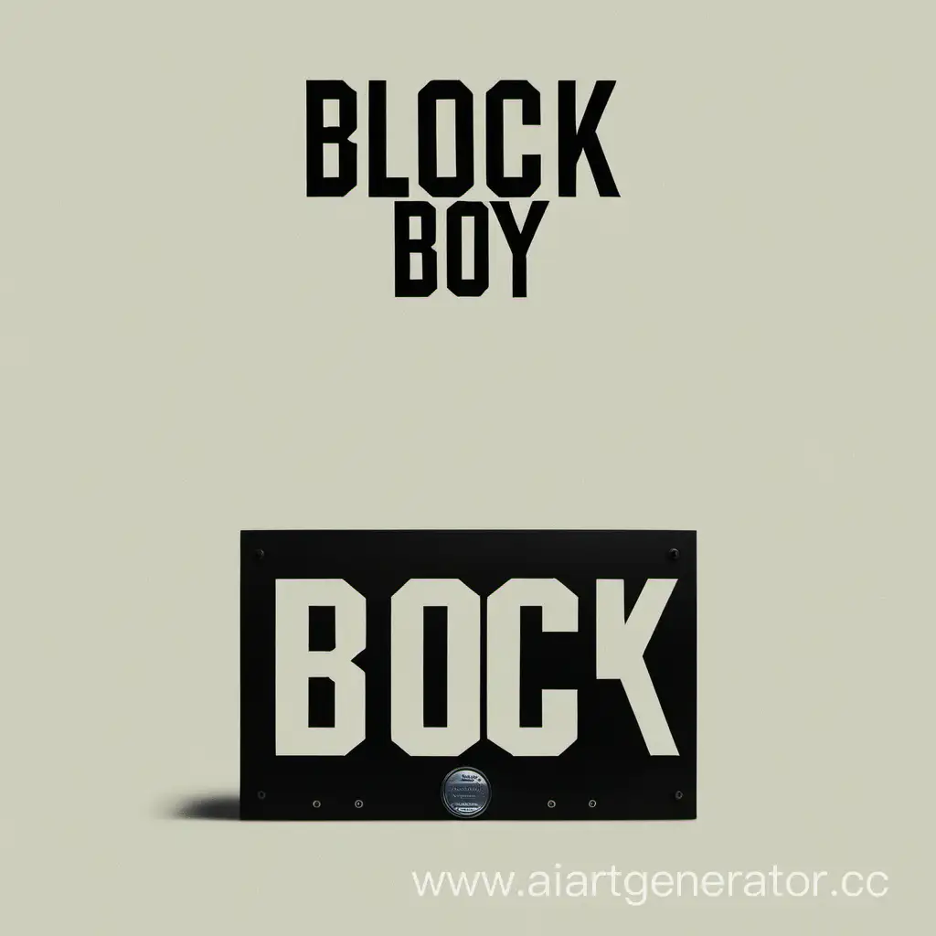 Обложка для трека с названием "Block Boy" на обложке должна быть надпись "Block Boy", картинка должна быть минималистична