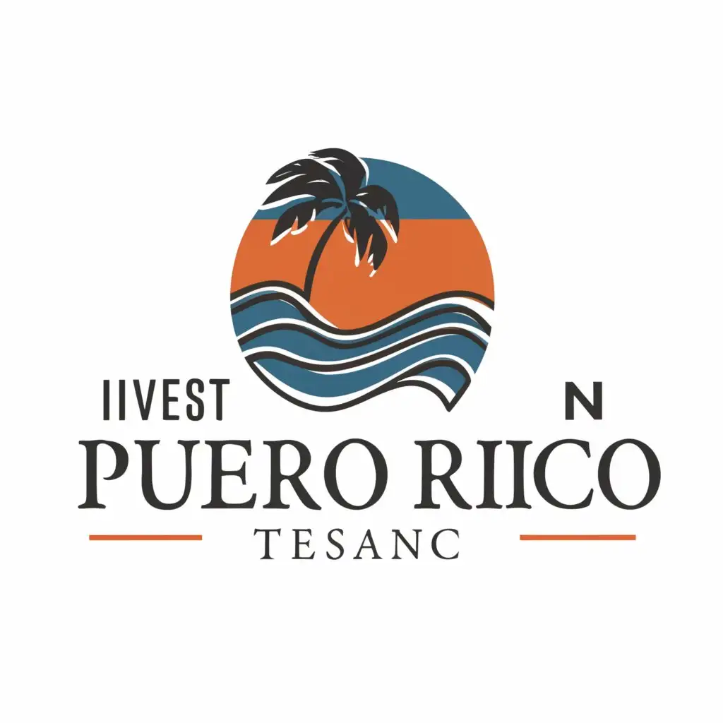 a logo design,with the text "invest in Puerto Rico", main symbol:Puerto Rico,Moderate,clear background