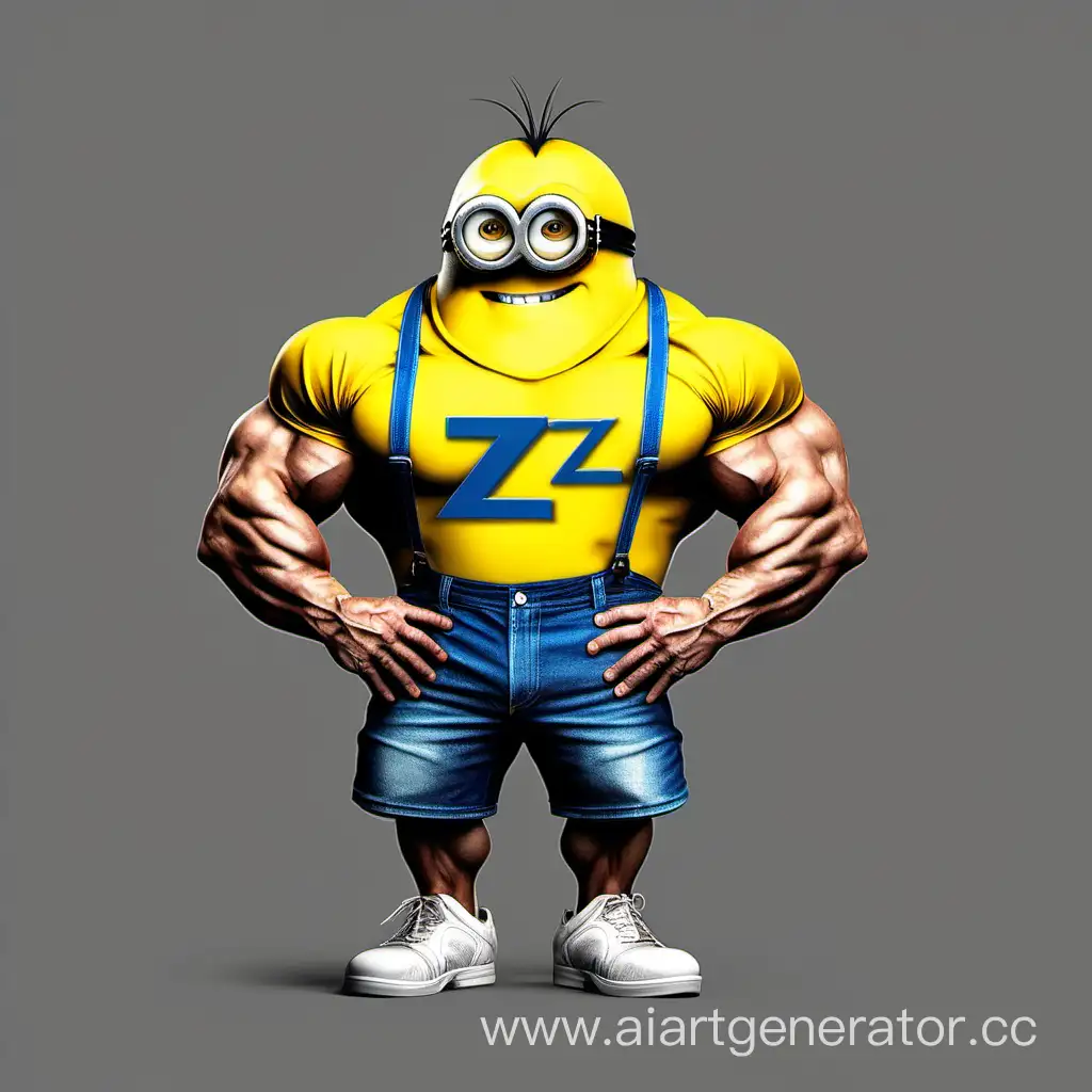 Muscular-Minion-Bodybuilder-with-Z-Symbol-Tshirt